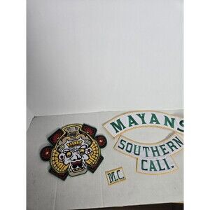 Mayans southern cali mc 35 cm iron on embroidered set